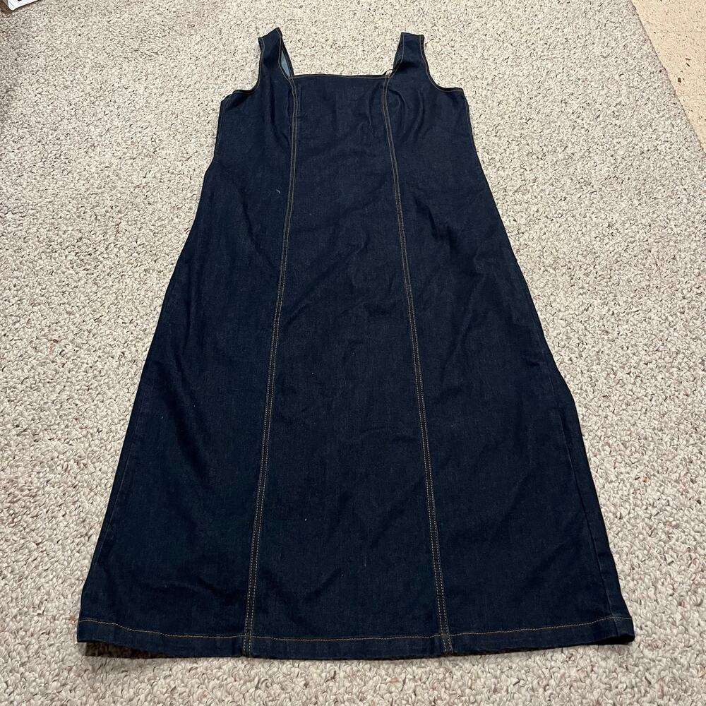 Habitual Denim Sleeveless Midi Dress XL Dark Wash Casual Square Neck A Line